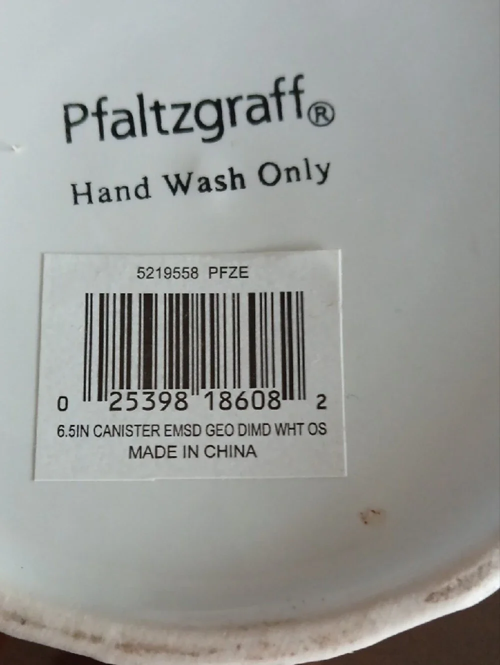 Pfaltzgraff White Ceramic Canister with Bamboo Lid